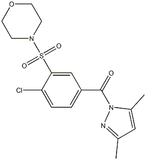 (4-chloro-3-morpholin-4-ylsulfonylphenyl)-(3,5-dimethylpyrazol-1-yl)methanone Structure