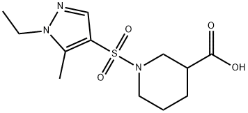 1-[(1-Ethyl-5-methyl-1H-pyrazol-4-yl)sulfonyl]piperidine-3-carboxylic acid 구조식 이미지