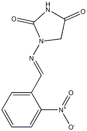 1-[(E)-(2-nitrophenyl)methylideneamino]imidazolidine-2,4-dione 구조식 이미지