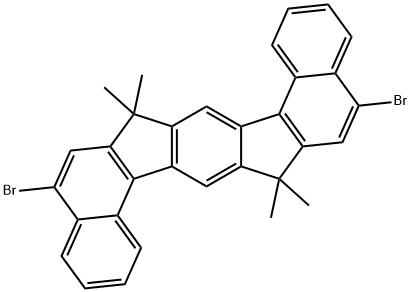 Benzo[g]benz[6,7]indeno[1,2-b]fluorene, 5,13-dibromo-7,15-dihydro-7,7,15,15-tetramethyl- 구조식 이미지