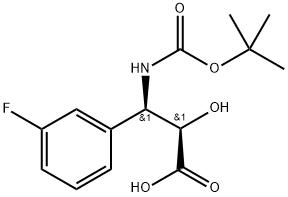 N-(Tert-Butoxy)Carbonyl (2R,3R)-3-Amino-3-(3-fluoro-phenyl)-2-hydroxypropionic acid Structure