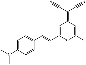 2-[2-[(E)-2-[4-(dimethylamino)phenyl]ethenyl]-6-methylpyran-4-ylidene]propanedinitrile 구조식 이미지