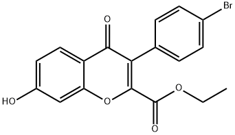 ethyl 3-(4-bromophenyl)-7-hydroxy-4-oxo-4H-chromene-2-carboxylate 구조식 이미지