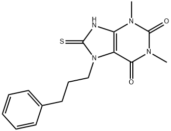 8-mercapto-1,3-dimethyl-7-(3-phenylpropyl)-3,7-dihydro-1H-purine-2,6-dione Structure