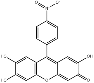 3H-Xanthen-3-one, 2,6,7-trihydroxy-9-(4-nitrophenyl)- 구조식 이미지