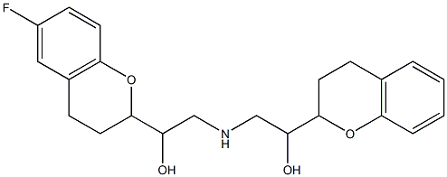 2-[[2-(3,4-dihydro-2H-chromen-2-yl)-2-hydroxyethyl]amino]-1-(6-fluoro-3,4-dihydro-2H-chromen-2-yl)ethanol 구조식 이미지