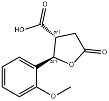 trans-2-(2-Methoxyphenyl)-5-oxotetrahydrofuran-3-carboxylic acid 구조식 이미지