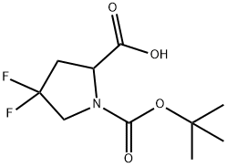 1-(tert-butoxycarbonyl)-4,4-difluoropyrrolidine-2-carboxylic acid 구조식 이미지