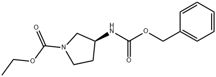 에틸3-(((벤질옥시)카르보닐)아미노)피롤리딘-1-카르복실레이트 구조식 이미지