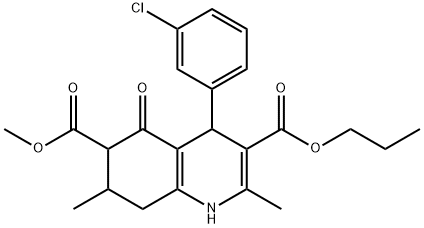 6-methyl 3-propyl 4-(3-chlorophenyl)-2,7-dimethyl-5-oxo-1,4,5,6,7,8-hexahydroquinoline-3,6-dicarboxylate 구조식 이미지