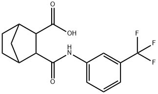 3-((3-(trifluoromethyl)phenyl)carbamoyl)bicyclo[2.2.1]heptane-2-carboxylic acid 구조식 이미지