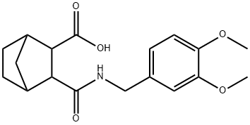 3-((3,4-dimethoxybenzyl)carbamoyl)bicyclo[2.2.1]heptane-2-carboxylic acid 구조식 이미지