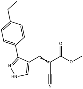 (Z)-methyl 2-cyano-3-(3-(4-ethylphenyl)-1H-pyrazol-4-yl)acrylate Structure