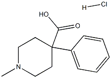 1-Methyl-4-phenylpiperidine-4-carboxylic acid hydrochloride 구조식 이미지