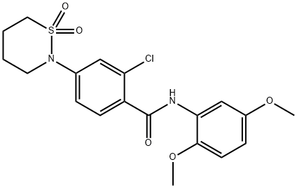2-chloro-N-(2,5-dimethoxyphenyl)-4-(1,1-dioxido-1,2-thiazinan-2-yl)benzamide 구조식 이미지
