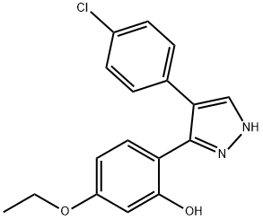 2-[4-(4-chlorophenyl)-1H-pyrazol-3-yl]-5-ethoxyphenol 구조식 이미지