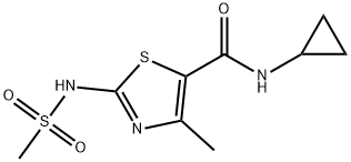 (2E)-N-cyclopropyl-4-methyl-2-[(methylsulfonyl)imino]-2,3-dihydro-1,3-thiazole-5-carboxamide 구조식 이미지