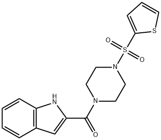 1H-indol-2-yl[4-(thiophen-2-ylsulfonyl)piperazin-1-yl]methanone 구조식 이미지