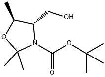tert-Butyl (4S,5S)-4-(Hydroxymethyl)-2,2,5-trimethyloxazolidine-3-carboxylate Structure