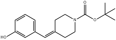tert-Butyl 4-(3-hydroxybenzylidene)piperidine-1-carboxylate 구조식 이미지