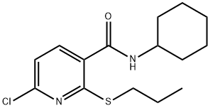 6-chloro-N-cyclohexyl-2-(propylthio)nicotinamide Structure