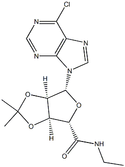 (3aS,4S,6R,6aR)-6-(6-Chloro-9H-purin-9-yl)-N-ethyl-2,2-dimethyltetrahydrofuro[3,4-d][1,3]dioxole-4-carboxamide Structure