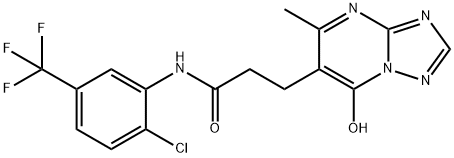 N-(2-chloro-5-(trifluoromethyl)phenyl)-3-(7-hydroxy-5-methyl-[1,2,4]triazolo[1,5-a]pyrimidin-6-yl)propanamide Structure