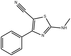 2-(methylamino)-4-phenyl-5-thiazolecarbonitrile 구조식 이미지