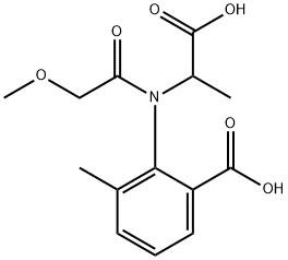 N-(2-카르복시-6-메틸페닐)-N-(메톡시아세틸)-DL-알라닌 구조식 이미지