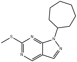 1-cycloheptyl-6-(methylthio)-1H-pyrazolo[3,4-d]pyrimidine 구조식 이미지