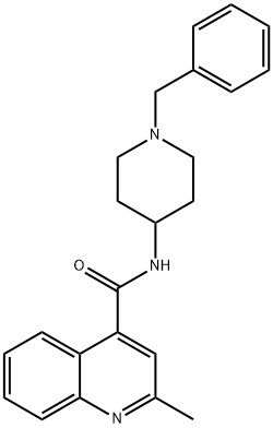 N-(1-benzylpiperidin-4-yl)-2-methylquinoline-4-carboxamide 구조식 이미지