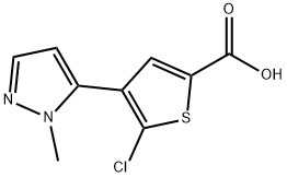 5-chloro-4-(1-methyl-1H-pyrazol-5-yl)thiophene-2-carboxylic acid 구조식 이미지