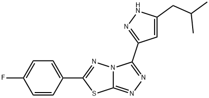 6-(4-fluorophenyl)-3-[5-(2-methylpropyl)-1H-pyrazol-3-yl][1,2,4]triazolo[3,4-b][1,3,4]thiadiazole Structure