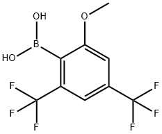 2-Methoxy-4,6-bis(trifluoromethyl)phenylboronic acid 구조식 이미지