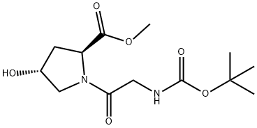 (2S,4R)-N-tert-butoxycarbonylaminoacetyl-4-hydroxyproline methyl ester 구조식 이미지