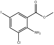 2-Amino-3-chloro-5-iodo-benzoic acid methyl ester 구조식 이미지