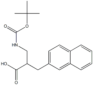 3-((tert-Butoxycarbonyl)amino)-2-(naphthalen-2-ylmethyl)propanoic acid 구조식 이미지