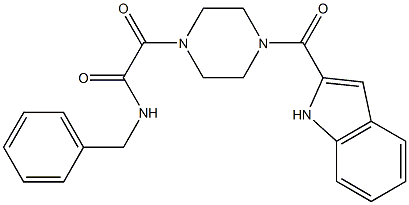 N-benzyl-2-[4-(1H-indol-2-ylcarbonyl)piperazin-1-yl]-2-oxoacetamide 구조식 이미지