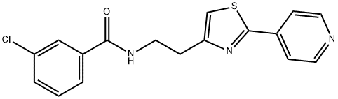 3-chloro-N-{2-[2-(pyridin-4-yl)-1,3-thiazol-4-yl]ethyl}benzamide Structure
