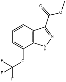 7-Trifluoromethoxy-1H-indazole-3-carboxylic acid methyl ester 구조식 이미지