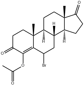 (8R,9S,10R,13S,14S)-6-bromo-10,13-dimethyl-3,17-dioxo-2,3,6,7,8,9,10,11,12,13,14,15,16,17-tetradecahydro-1H-cyclopenta[a]phenanthren-4-yl acetate(WXG02159) Structure