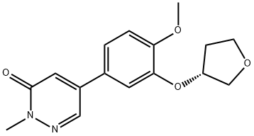 (R)-5-(4-methoxy-3-(3-tetrahydrofuranyloxy)phenyl)-2-methylpyridazin-3-one 구조식 이미지