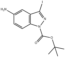 5-Amino-3-iodo-indazole-1-carboxylic acid tert-butyl ester Structure