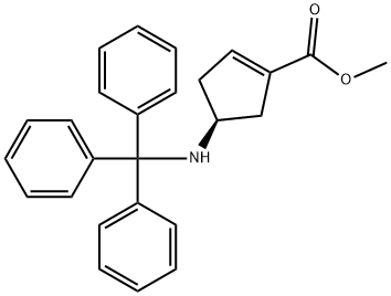 Methyl (4S)-4-(tritylamino)cyclopent-1-ene-1-carboxylate Structure