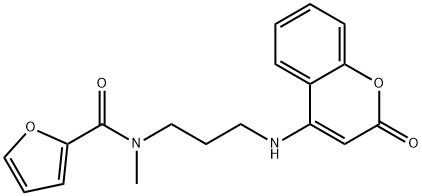 N-methyl-N-{3-[(2-oxo-2H-chromen-4-yl)amino]propyl}-2-furamide Structure