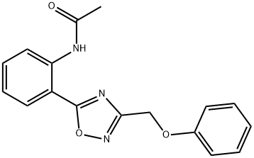 N-{2-[3-(phenoxymethyl)-1,2,4-oxadiazol-5-yl]phenyl}acetamide 구조식 이미지
