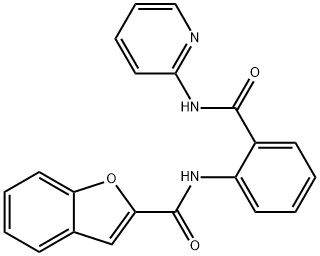 N-[2-(pyridin-2-ylcarbamoyl)phenyl]-1-benzofuran-2-carboxamide 구조식 이미지