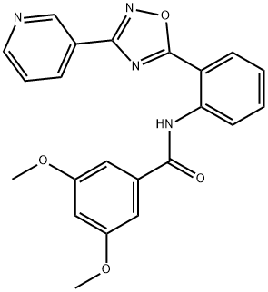 3,5-dimethoxy-N-{2-[3-(3-pyridinyl)-1,2,4-oxadiazol-5-yl]phenyl}benzamide Structure