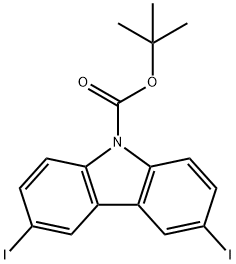 tert-butyl 3,6-diiodo-9H-carbazole-9-carboxylate Structure
