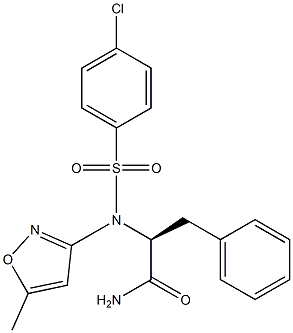 Nalpha-[(4-chlorophenyl)sulfonyl]-N-(5-methyl-1,2-oxazol-3-yl)-L-phenylalaninamide 구조식 이미지